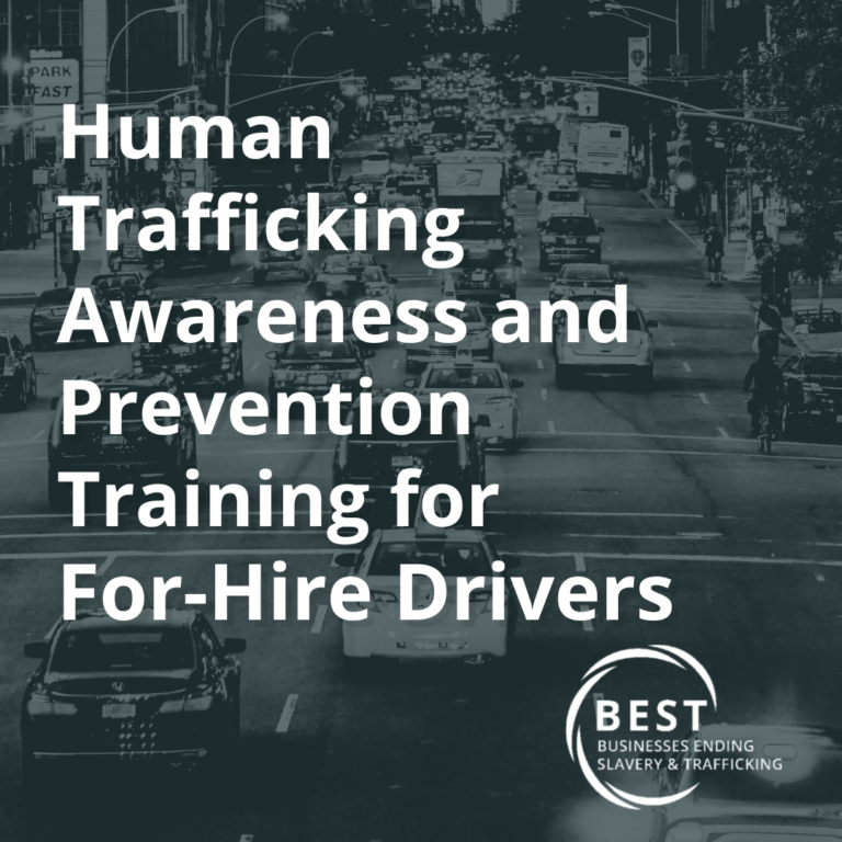 Human Trafficking Awareness and Prevention Training for For-Hire Drivers